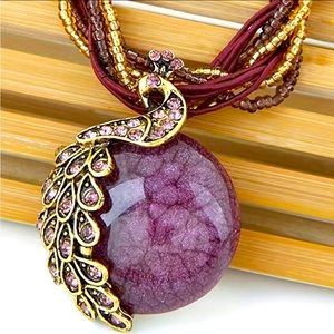 Peacock Natural Gemstone Necklace